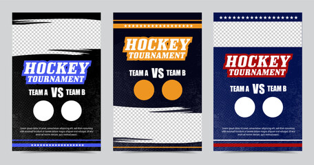 Hockey Tournament poster or flyer vector design