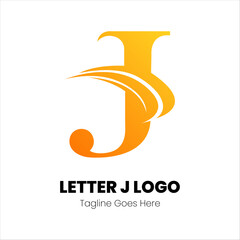 J Letter Logo Icon orange gradient Design template Element