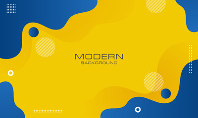 Wall Mural - abstract yellow blue fluid background. dynamic shape composition. vector illustration