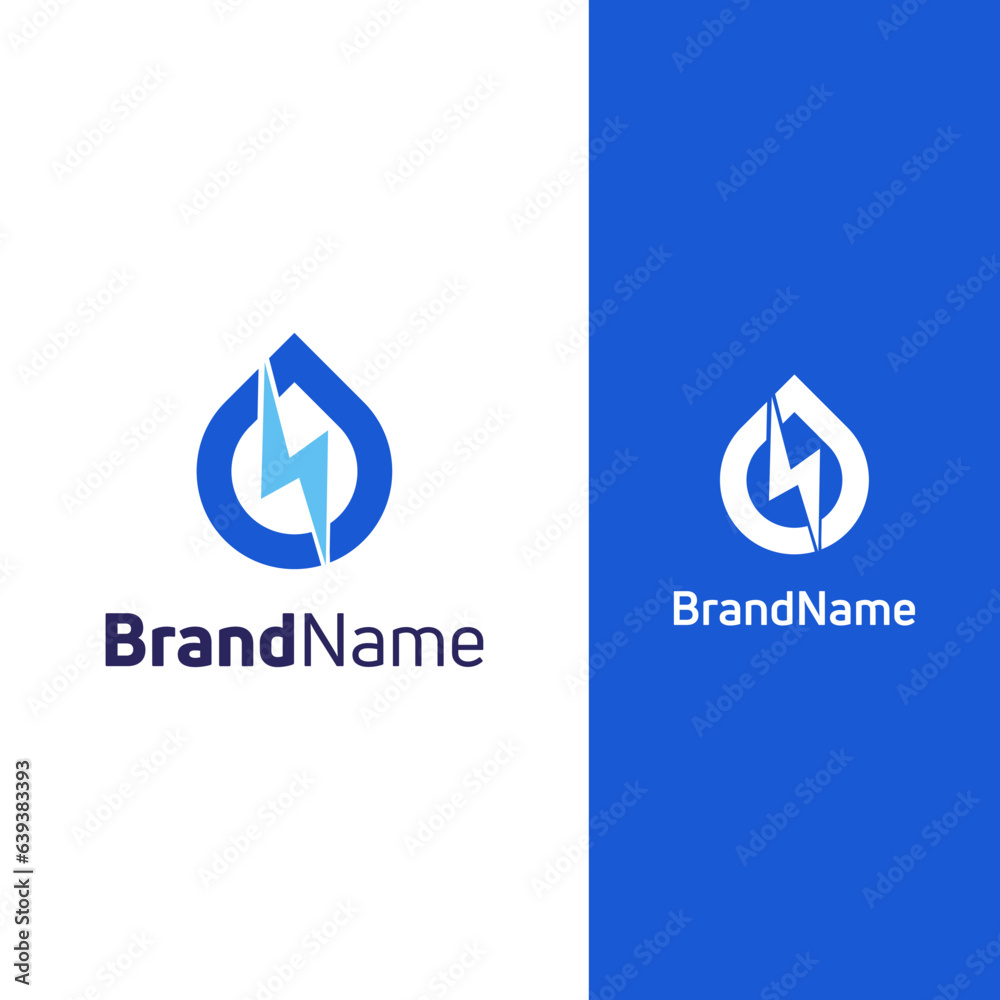 Water Drop logo design, Brand Logo Design, Drop Logo, Power logo, Electric logo, splash logo, energy logo, eco logo, water logo, nature logo, yoga logo, industrial logo 