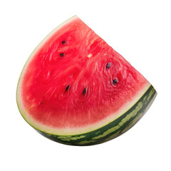 Wall Mural - Illustration of juicy ripe sliced watermelon on transparent background. Png clip art image.