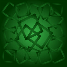 Vector Abstract Geometric Pattern In The Form Of Square Frames On A Green Background