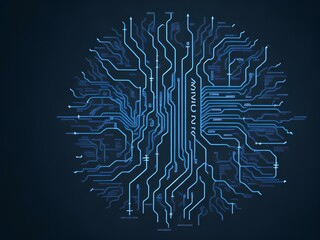 Poster - blue circuit board Generated Ai
