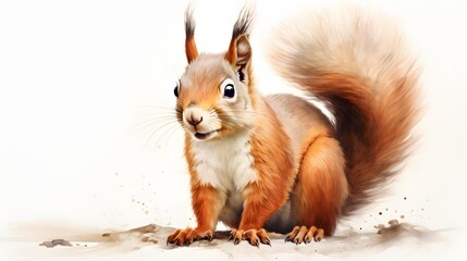 Wall Mural - Squirrel on white background