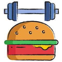 Wall Mural - Hand drawn unhealthy food icon