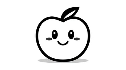 Poster -  an apple with a face drawn on it's side.  generative ai