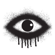 Eye Icon Graffiti With Black Spray Paint