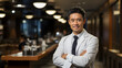 © apfan - Successful Korean Doctor Man exuding Confidence in White Coat. Generative AI