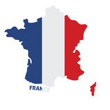 Fototapeta Dinusie - Isolated colored map of France with its flag Vector
