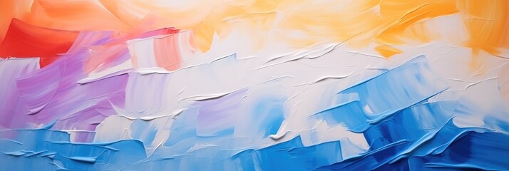 Poster - Abstract rough colorful multi colored art painting texture with oil brushstroke, Banner, Pallet paint on canvas.