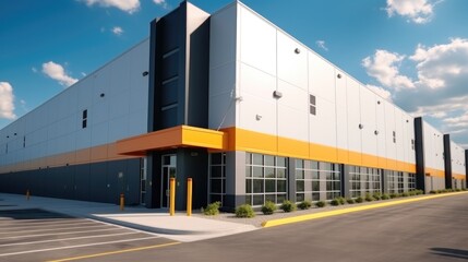 Poster - Commercial office building, Logistic business transport warehouse station, Factory and transport.