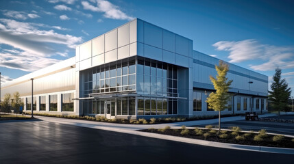 Poster - Commercial office building, Logistic business transport warehouse station, Factory and transport.