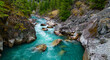 © edb3_16 - River in a Rocky Mountain Canyon. British Columbia, Canada. Aerial Nature Background