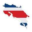 Isolated colored map of Costa Rica with its flag Vector