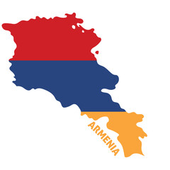 Canvas Print - Isolated colored map of Armenia with its flag Vector