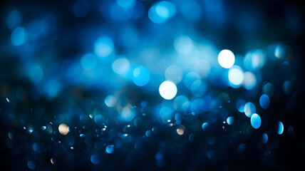 Blue bokeh, raining light, blurry lights, blurry background, blue confettis on a black background, underwater, night lights, city lights, haze, depth of field, round bokeh, circle bokeh