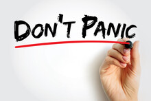 Don't Panic text quote, concept background