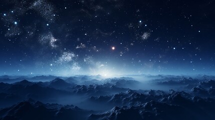 Wall Mural - The Milky Way painting the night sky, stars glittering like diamonds, an awe-inspiring view of the cosmos.