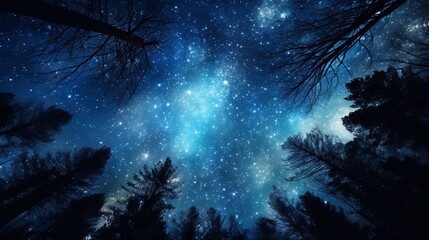 Wall Mural - The Milky Way painting the night sky, stars glittering like diamonds, an awe-inspiring view of the cosmos.