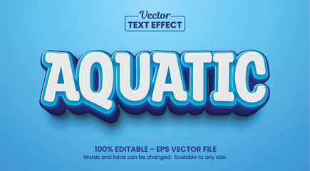 Wall Mural - aquatic editable text effect premium vector.