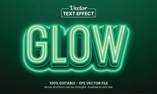 Glowing night Show neon light, Editable Graphic Style text effect