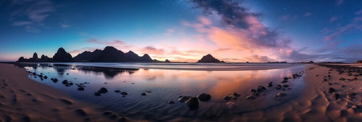 Wall Mural - The Milky Way painting the night sky, stars glittering like diamonds, an awe-inspiring view of the cosmos.