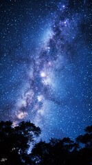 Wall Mural - The Milky Way painting the night sky, stars glittering like diamonds, an awe-inspiring view of the cosmos.