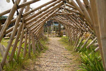 Wall Mural - Tunnel made of bamboo made by the craftsmanship of Artisans from local artisans