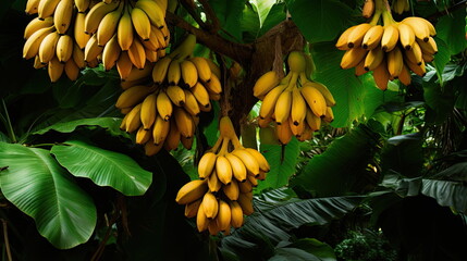 Wall Mural - Yellow Bananas On The Tree