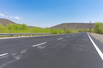 Wall Mural - rural road with a view of the mountainside. Generative AI