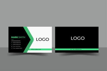  Business Card Layout with Creative and modern template blue and white design. template black colors. Flat design vector abstract creative.

