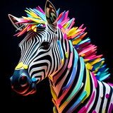 Fototapeta Konie - zebra in the form of a zebra