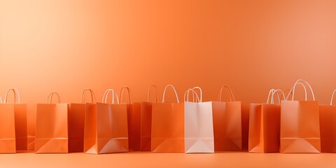 orange shopping bag copy space ai generate