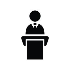 Wall Mural - Public speaker presentation vector icon