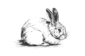 Cute rabbit hand drawn sketch. Vector illustration design.