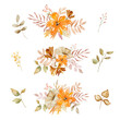 © SvetaArt - Watercolor elegant bouquet of autumn flowers and leaves
