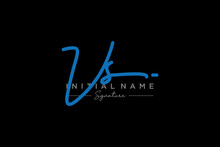 Initial VS Signature Logo Template Vector. Hand Drawn Calligraphy Lettering Vector Illustration.
