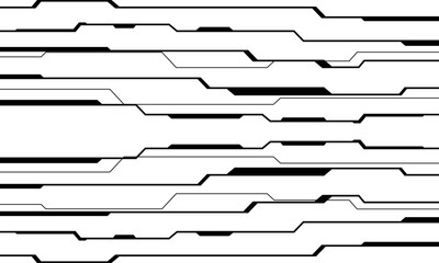 Poster - Abstract black circuit cyber geometric pattern design modern futuristic technology background vector