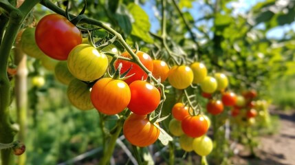 Wall Mural - tomatoes on a branch