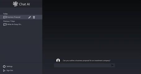 Poster - animation of ai chat icons and data processing on black background
