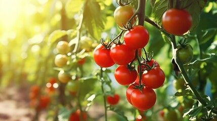 Wall Mural - cherry tomatoes on a branch