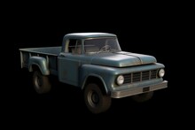 A Unique Mesh Pickup Truck Isolated On A Plain Backdrop. Generative AI