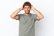 © luismolinero - Young caucasian handsome man isolated on white background doing nervous gesture