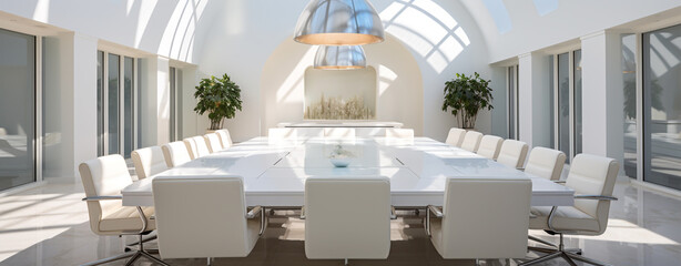 Sticker - luxury interior of modern conference room in white tones, legal AI