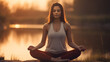 Beautiful woman, yoga poses outdoor