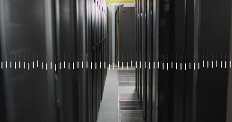 Poster - Animation of line graphs over data server racks in server room