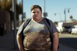 Overweight Boy . Сoncept Causes Of Obesity In Children, Overcoming Childhood Obesity, Healthy Diet For Kids, Exercise For Kids