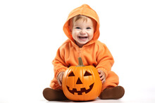 Baby Hold Pumpkin Halloween For Happy Halloween Festival	