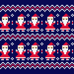 seamless pattern with christmas. tribal pattern. local fabric pattern. pixel pattern. cross stitch