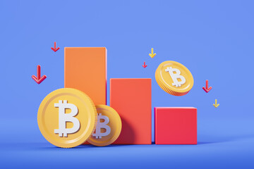 Poster - Bitcoin and red falling graph